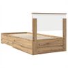 vidaXL Estructura de cama con cabecera Roble artesanal 90 x 190 cm