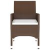 vidaXL Set de comedor de jardín 5 pzas ratán sintético vidrio marrón