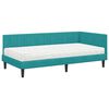 vidaXL Estructura de Cama Esquina con Colch&oacute;n 2 pcs Tuquesa Terciopelo