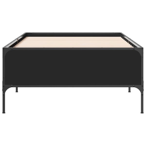 vidaXL Estructura de cama madera de ingenier&iacute;a y metal negra 75x190 cm