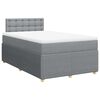 vidaXL Cama box spring con colch&oacute;n tela gris claro 120x190 cm