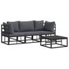 vidaXL Conjunto de sof&aacute;s de jard&iacute;n 4 uds. Negro Metal