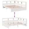 vidaXL Cama con estanter&iacute;a sin colch&oacute;n madera maciza blanca 140x190 cm