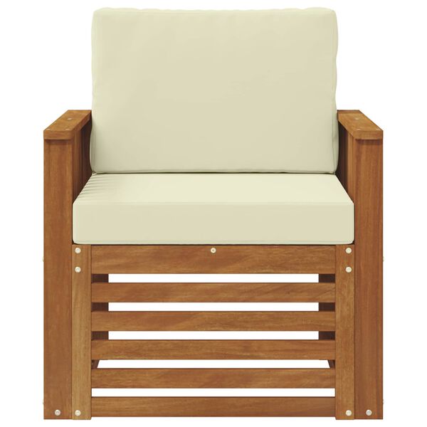 vidaXL Conjunto de sof&aacute;s de exterior con coj&iacute;n Natural 71 x 63 x 73 cm