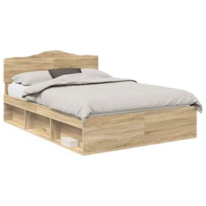 vidaXL Estructura de cama con cabecera Roble Sonoma 150 x 200 cm