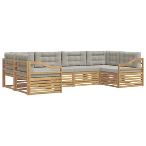 vidaXL Conjunto de sof&aacute;s de exterior 6 uds. Blanco y Gris Claro