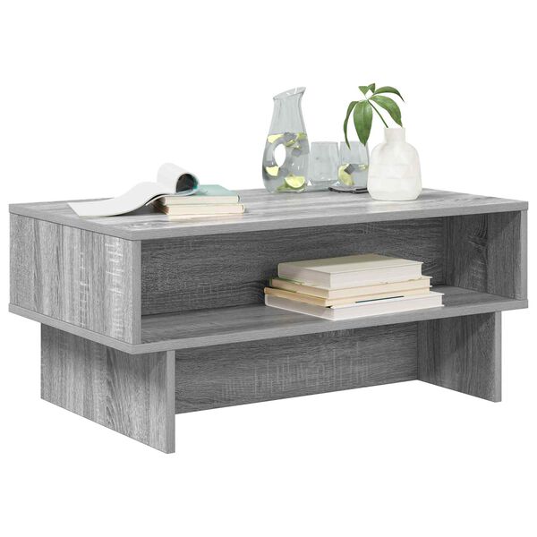 vidaXL Mesa de Caf&eacute; Gris Sonoma 80 x 46 x 35 cm Madera de ingenier&iacute;a