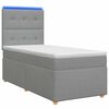 vidaXL Cama box spring con colch&oacute;n Gris Claro 90 x 190 cm Tela