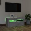 vidaXL Mueble de TV con luces LED gris hormig&oacute;n 90x35x40 cm
