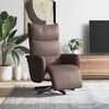 vidaXL Sill&oacute;n reclinable con reposapi&eacute;s cuero sint&eacute;tico marr&oacute;n