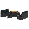 vidaXL Conjunto de sof&aacute;s de jard&iacute;n 9 uds. Negro rat&aacute;n sint&eacute;tico