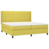 vidaXL Cama box spring colch&oacute;n y luces LED tela verde 200x200 cm