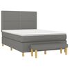 vidaXL Cama box spring con colch&oacute;n tela gris oscuro 140x190 cm