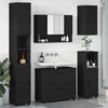 vidaXL Juego de muebles de ba&ntilde;o 5 pcs Negro Madera engineered y metal