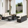 vidaXL Conjunto de sof&aacute;s de jard&iacute;n 9 pcs Negro rat&aacute;n sint&eacute;tico