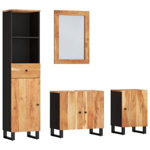 vidaXL Conjunto de muebles de ba&ntilde;o 4 piezas madera maciza de acacia