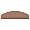 vidaXL Felpudos para escaleras 30 unidades 65x24x4 cm Marr&oacute;n Semicircular Grande