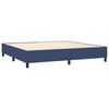 vidaXL Cama box spring colch&oacute;n y luces LED tela azul 200x200 cm