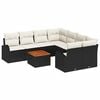 vidaXL Conjunto de sof&aacute;s de jard&iacute;n 9 uds. Negro rat&aacute;n sint&eacute;tico