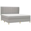 vidaXL Cama box spring con colch&oacute;n tela gris claro 160x200 cm