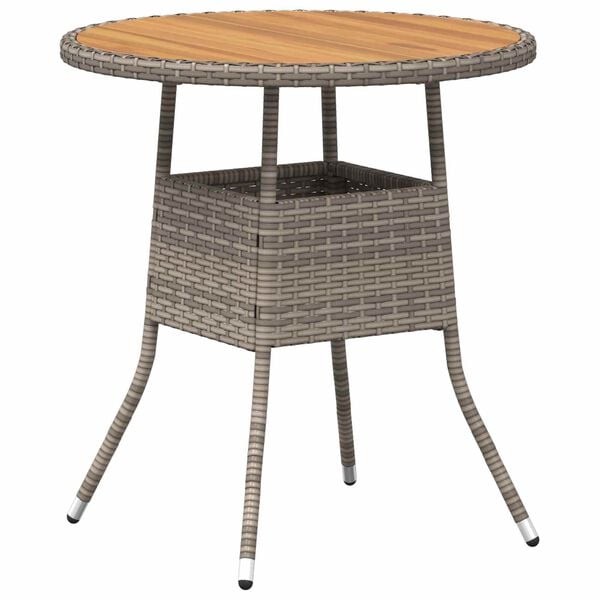 vidaXL mesa de cena con almacenamiento Gris y Acacia 70 x 70 x 73 cm