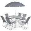 vidaXL Juego de comedor de jard&iacute;n 8 piezas acero y textilene gris
