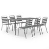 vidaXL Juego de comedor de jard&iacute;n 7 piezas acero gris oscuro