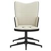 vidaXL Silla de relax con taburete terciopelo y PVC crema