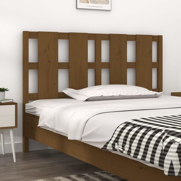 vidaXL Cabecero de cama madera maciza pino marrón miel 125,5x4x100 cm