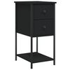 vidaXL Mesita de noche madera de ingenier&iacute;a negro 32x42x70 cm