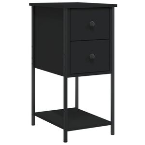 vidaXL Mesita de noche madera de ingenier&iacute;a negro 32x42x70 cm