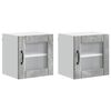 vidaXL Armario de vidrio para pared LUCCA 2 uds. Gris Hormig&oacute;n