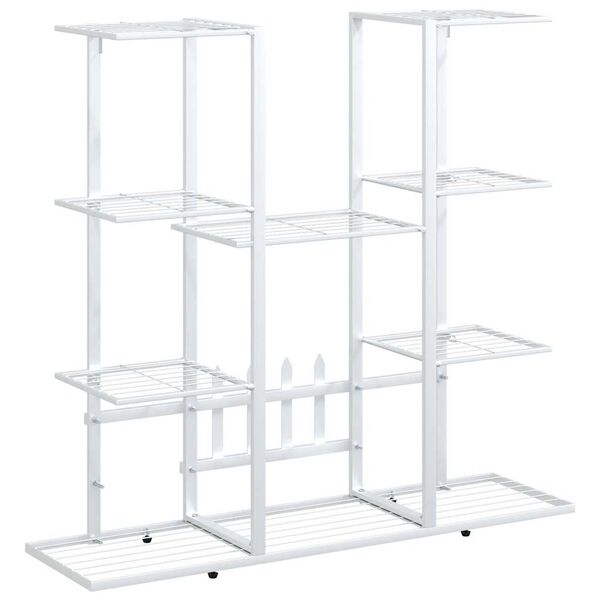 vidaXL Soporte para flores de hierro blanco 94,5x25x89 cm