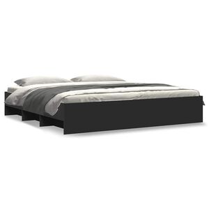 vidaXL Cama sin colch&oacute;n negro 180x200 cm madera de ingenier&iacute;a