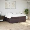 vidaXL Cama box spring con colch&oacute;n tela marr&oacute;n oscuro 200x200 cm