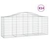 vidaXL Cestas de gaviones 14 uds forma de arco hierro 200x50x80/100 cm
