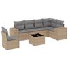 vidaXL Set sof&aacute;s de jard&iacute;n 7 piezas y cojines rat&aacute;n sint&eacute;tico beige