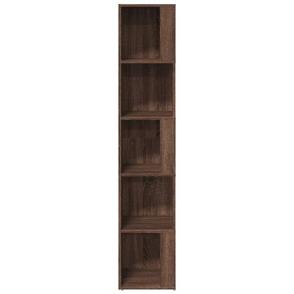 vidaXL Mueble esquina madera contrachapada marr&oacute;n roble 33x33x164,5cm