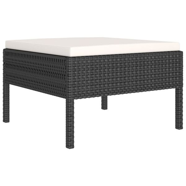 vidaXL Set de muebles de jard&iacute;n 11 pzas cojines rat&aacute;n sint&eacute;tico negro