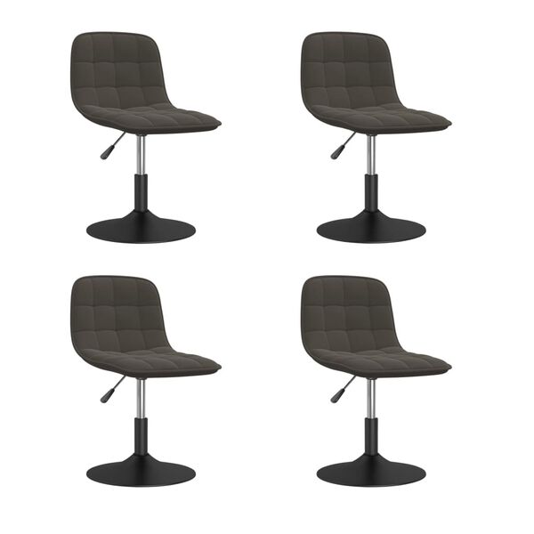 vidaXL Sillas de comedor giratorias 4 unidades terciopelo gris oscuro