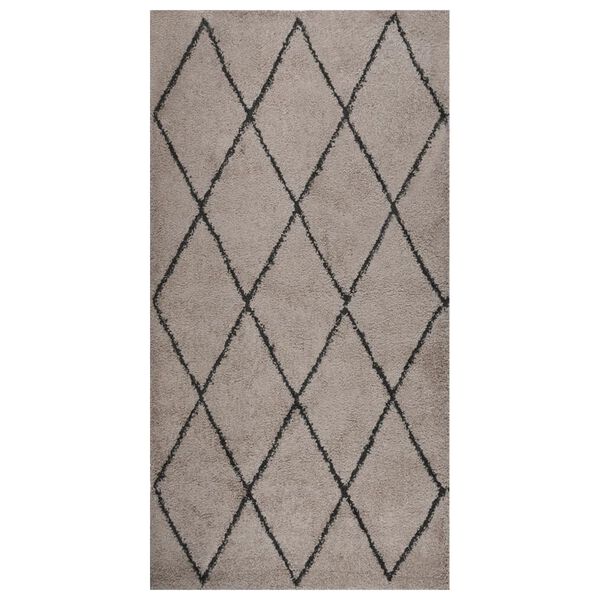 vidaXL Alfombra de pelo largo beige y gris antracita 80x150 cm