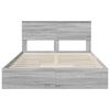 vidaXL Cama con almacenamiento con cabecera Gris Sonoma 150 x 200 cm