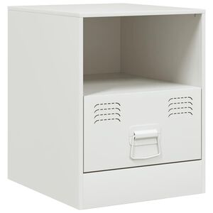 vidaXL Mesita de noche acero blanco 34,5x39x44 cm
