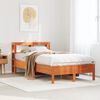 vidaXL Estructura de cama sin colch&oacute;n madera maciza marr&oacute;n 75x190 cm