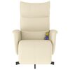 vidaXL Sill&oacute;n reclinable masaje con reposapi&eacute;s cuero sint&eacute;tico crema