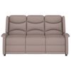 vidaXL Sillón de masaje reclinable de 3 plazas tela microfibra taupe