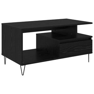 vidaXL Mesa de Caf&eacute; Roble Negro 90 x 49 x 45 cm Madera de ingenier&iacute;a
