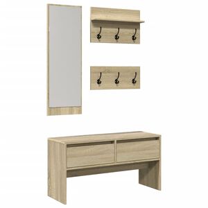 vidaXL Muebles de recibidor 4 piezas madera de ingenier&iacute;a roble Sonoma