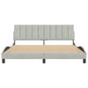 vidaXL Estructura de cama sin colch&oacute;n Hanko terciopelo gris claro 180x200 cm
