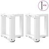 vidaXL Patas para mesa de centro en forma de T (2 unidades), color blanco, 30 x 25 x (30-31) cm, acero